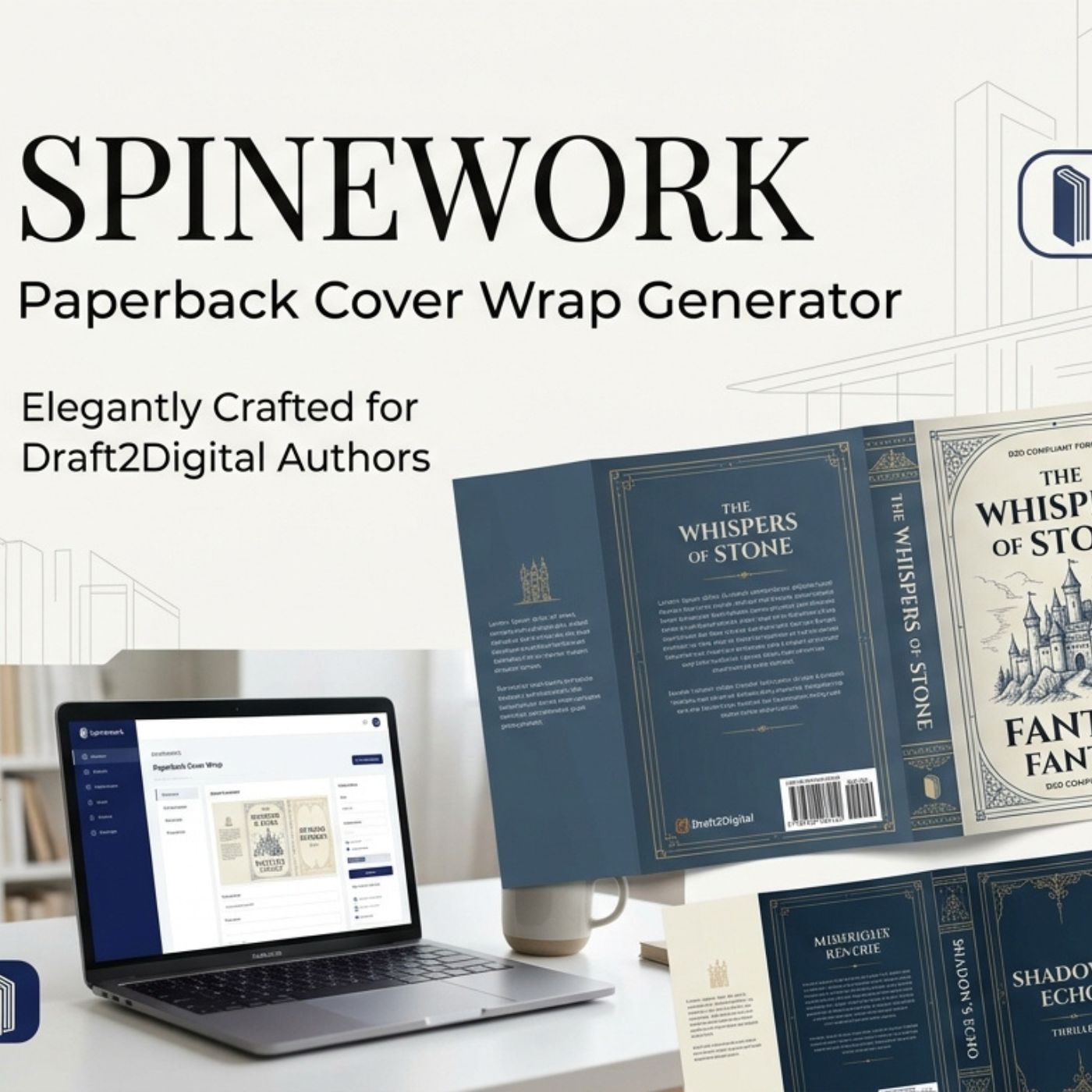 Spinework paperback cover wrap generator preview